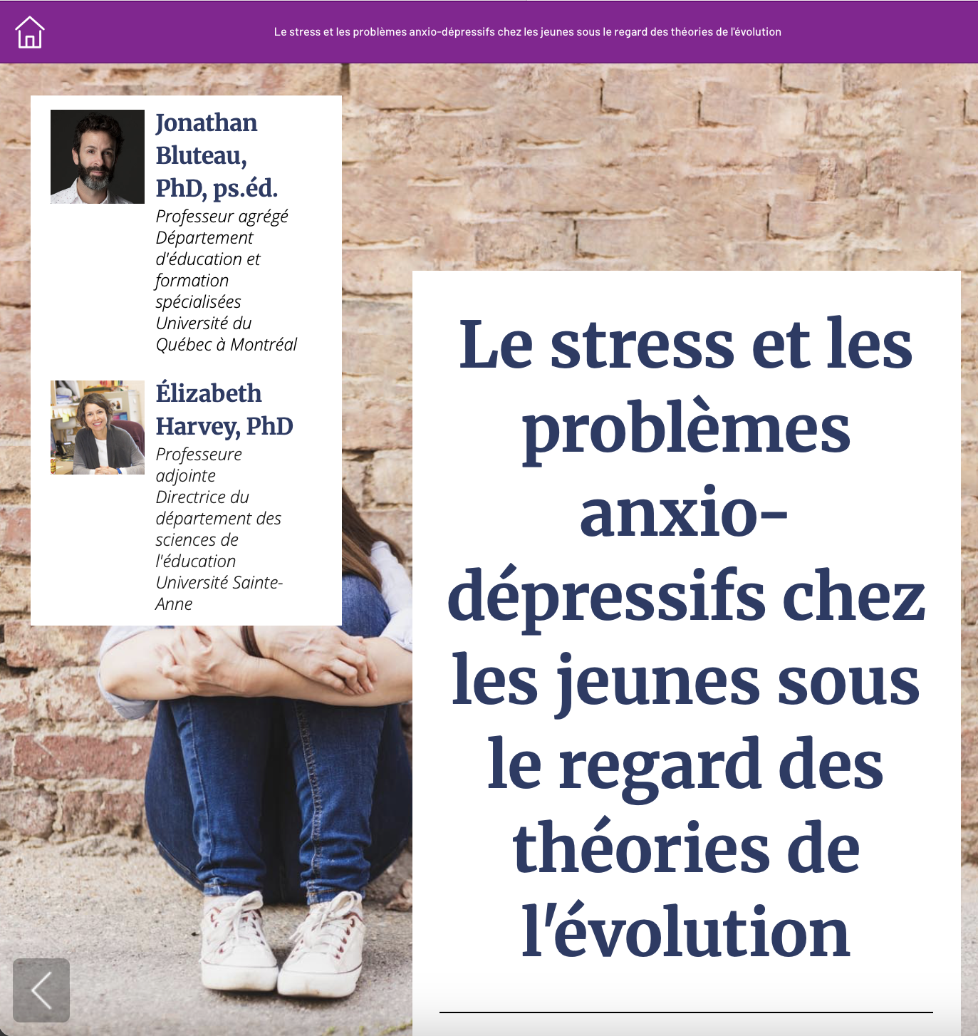 Le stress et les problèmes anxio-dépressifs chez les jeunes sous le regard des théories de l’évolution